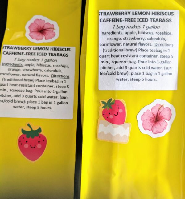 Strawberry Lemon Hibiscus Gallon Tea Bags